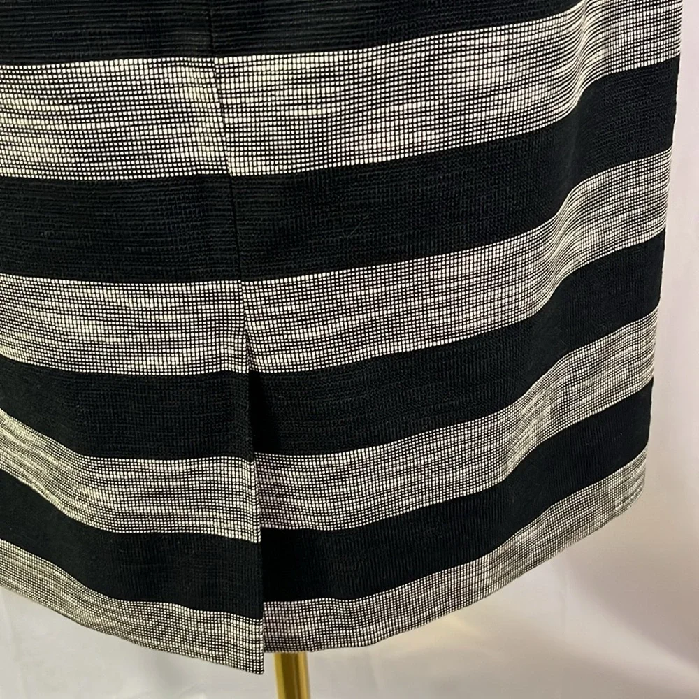 J. Crew Factory Black & Cream Striped Pencil Skirt